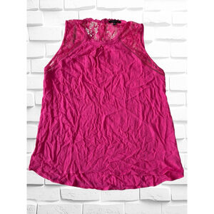 Staccato Women’s Small Pink Lacy Sleeveless Fairycore Cami Tank Top • Swiss Dots